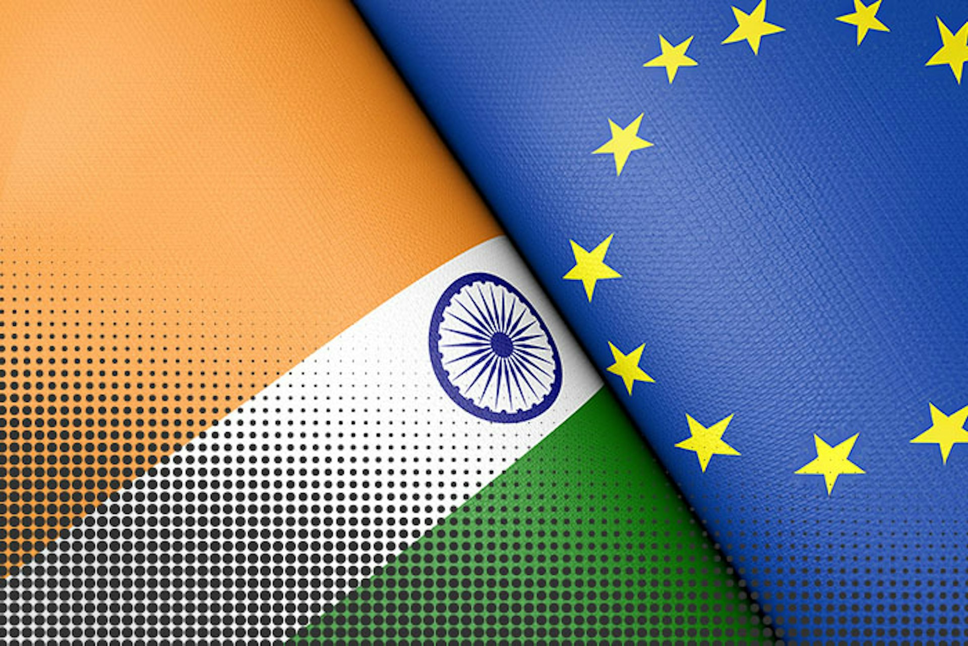 Indian and European flags
