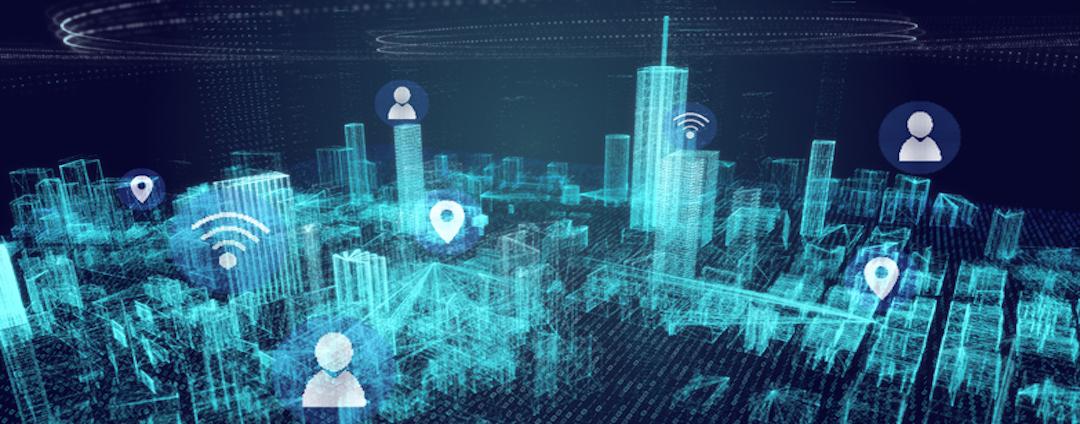 3D rendering Hologram modern city with network communication technology concept - stock photo 3D rendering Hologram modern city with network communication technology concept - stock photo