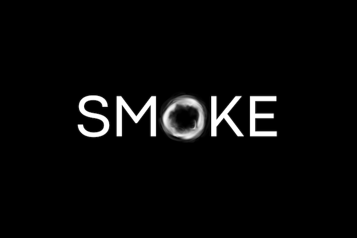 Operation Endgame: Up In Smoke White text stating "SMOKE", where the "O" is a ring of smoke