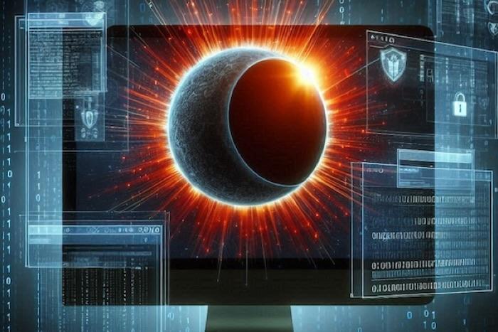 A Look at CVE-2024-3400 Activity and Upstyle Backdoor Technical Analysis An eclipse on a computer.