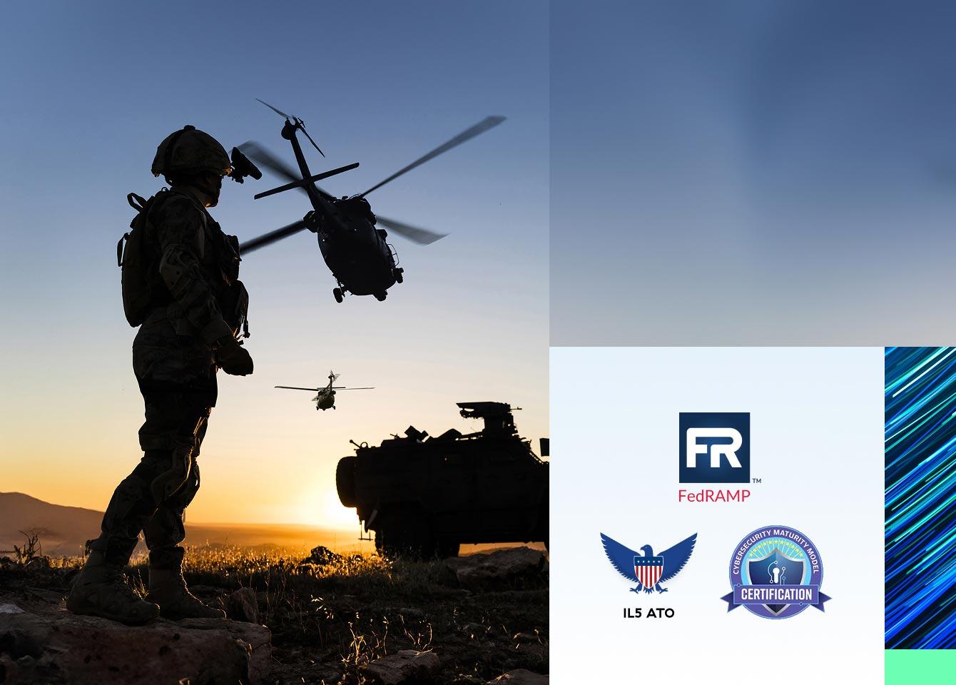 Illustration of Department of Defense Zero Trust platform ensuring end-to-end mission security