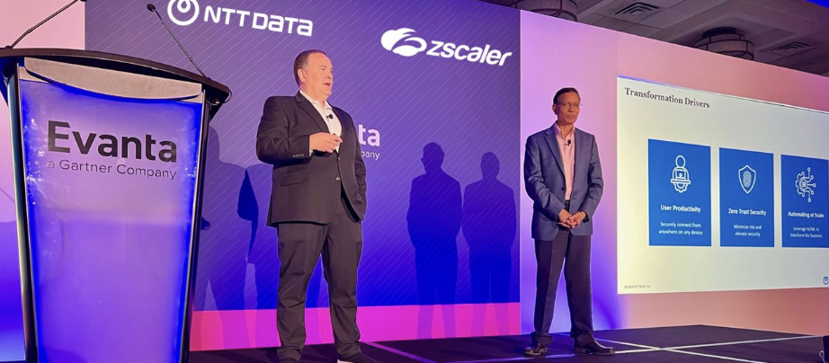 Pictured: Steve Williams, NTT DATA CISO, Jay Chaudhry, Zscaler CEO