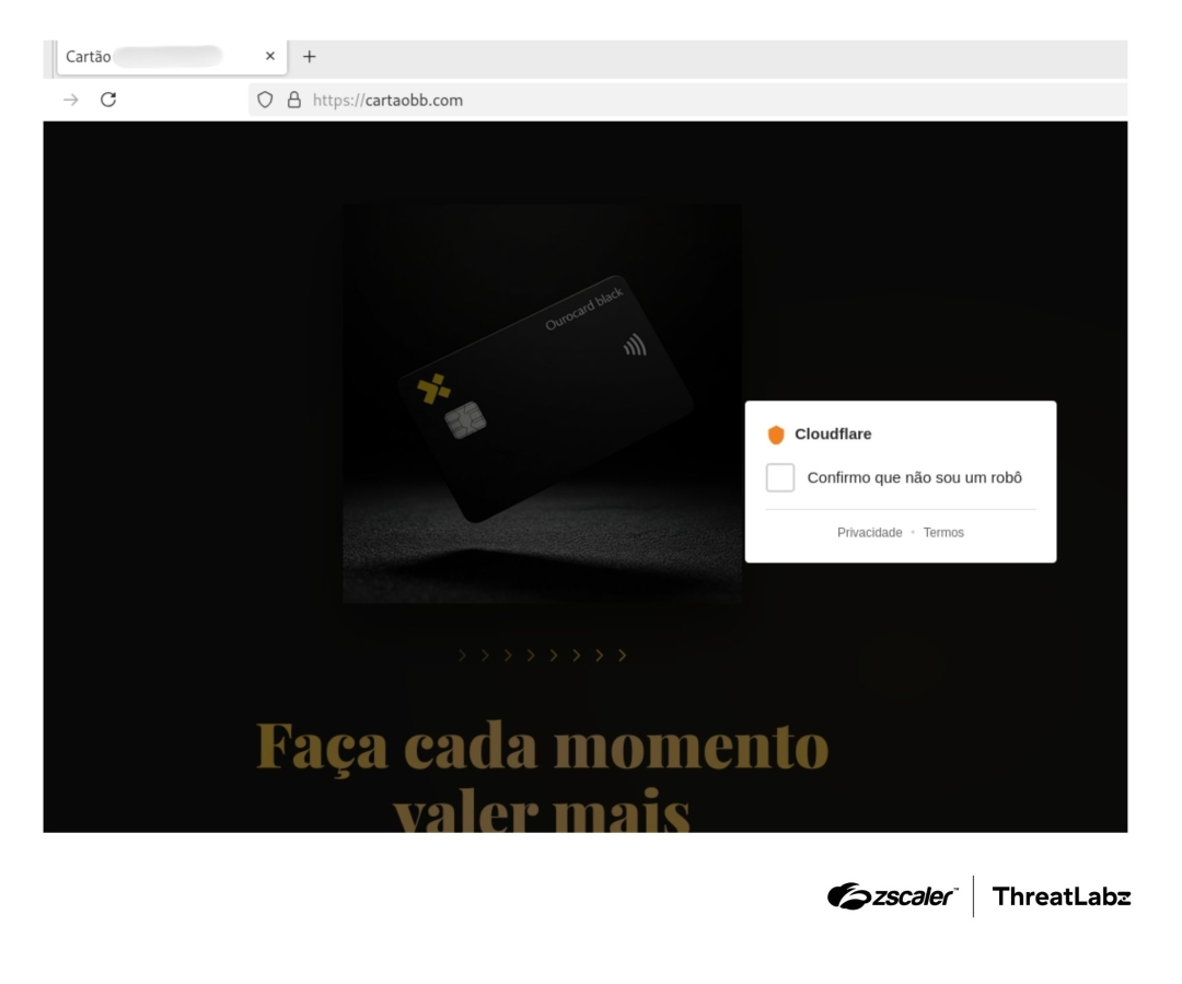 Fake website impersonating a Brazilian bank using a ClickFix lure.